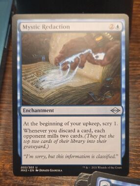Mystic Redaction - Blue Enchantment Card by Magic: The Gathering